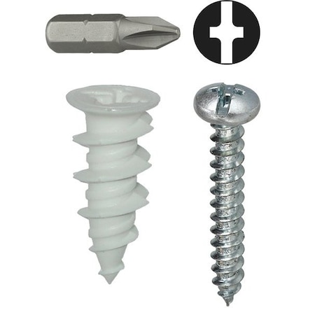 Dottie Screw Anchor, 1-1/2" L, Nylon WDK8NT
